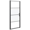 vidaXL Douchedeur halfmat 91x195 cm gehard glas zwart