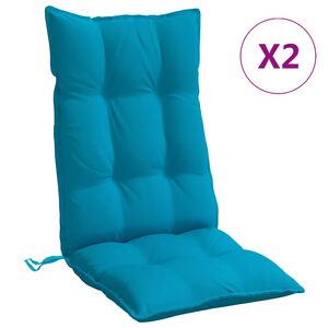 vidaXL Stoelkussens 2 st hoge rug oxford stof lichtblauw