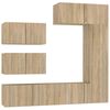 vidaXL 6-delige Tv-meubelset bewerkt hout sonoma eikenkleurig