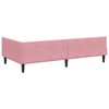 vidaXL Hoekbedframe Roze 100 cm x 200 cm VelvetenPlywood