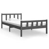 vidaXL Bedframe massief hout grijs 100x200 cm