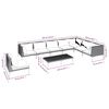 vidaXL 9-delige Loungeset met kussens poly rattan donkergrijs