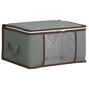 vidaXL Opbergdoos met Transparante Zijraam Grijs 43 x 34 x 23 cm