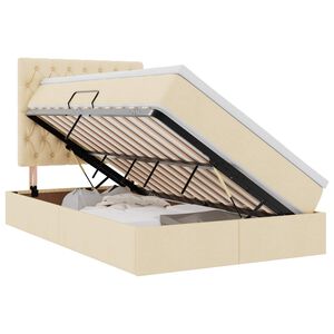 vidaXL Opslag bed met matras met matras Cr&egrave;me 120 x 200 cm Polyester