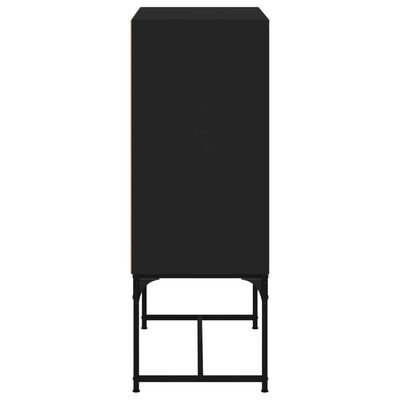 vidaXL Bijzetkast met glazen deuren 69x37x100 cm zwart