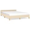 vidaXL Bedframe zonder matras stof crèmekleurig 140x190 cm