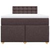 vidaXL Boxspring met matras stof donkerbruin 120x190 cm