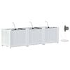 vidaXL Tuin Bloempot 3 pcs Wit 120 x 40 x 37,5 cm Kunststof