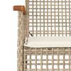 vidaXL 7-delige Tuinset met kussens poly rattan beige