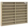 vidaXL Vitrinekast 100x8,5x75 cm bewerkt hout sonoma eikenkleurig