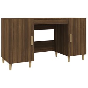 vidaXL Bureau 140x50x75 cm bewerkt hout bruin eikenkleur