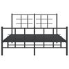 vidaXL Bedframe met hoofd- en voeteneinde metaal zwart 135x190 cm