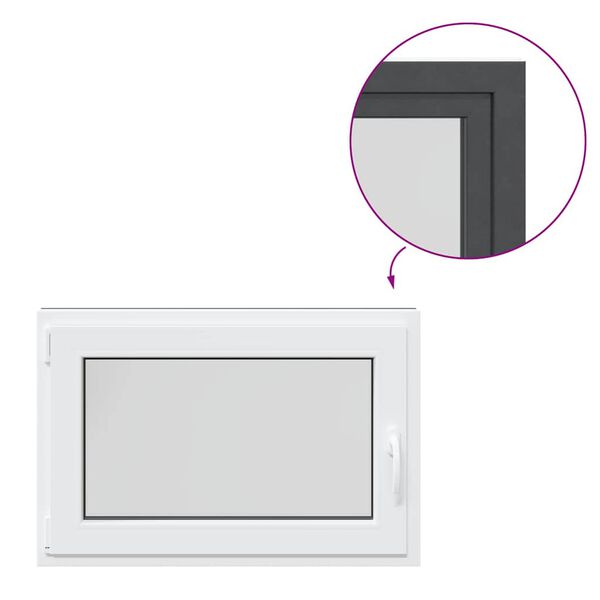 vidaXL Kelderraam "RISOR" 90x50 cm draai-kiep DIN links antraciet