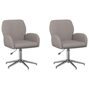 vidaXL Draaiende Bureaustoelen 2 st 54 x 58 x 90 cm Taupe Stof