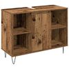vidaXL Badkamermeubelset met plank 3 pcs Oud Hout Bewerkt hout