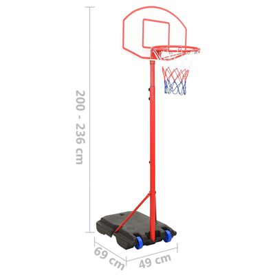 vidaXL Basketbalset draagbaar verstelbaar 200-236 cm