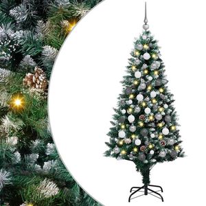 vidaXL Kunstkerstboom Groen 180 cm PVC en Staal en Kunststof