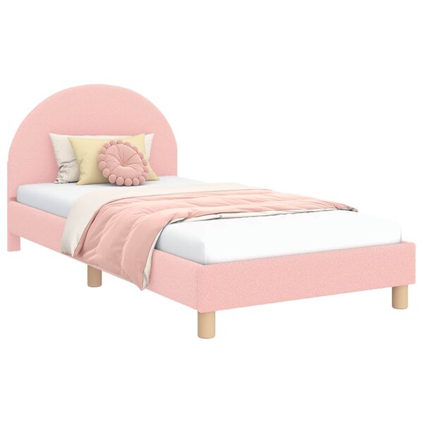 vidaXL Bedframe voor kinderen met hoofdbord Roze 90 x 200 cm