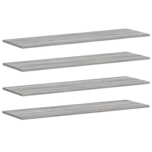 vidaXL Wandschappen 4 st 100x30x1,5 cm bewerkt hout grijs sonoma eiken