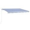 vidaXL Luifel handmatig uittrekbaar 450x350 cm blauw en wit