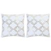 vidaXL Kussens 2 st foliebedrukt 40x40 cm katoen wit en goudkleurig