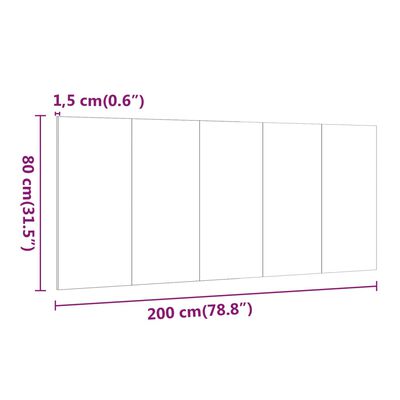 vidaXL Hoofdbord 200x1,5x80 cm bewerkt hout bruin eikenkleur