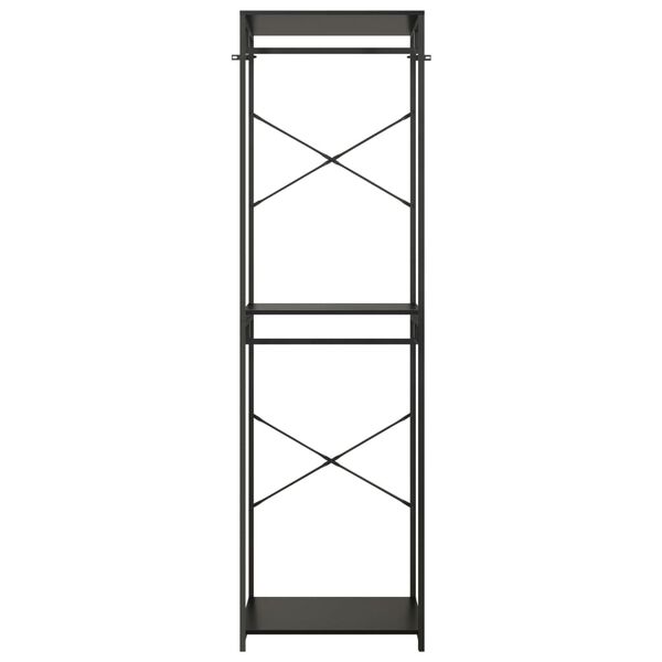 vidaXL Kledingkast 60x40x213 cm metaal en spaanplaat zwart