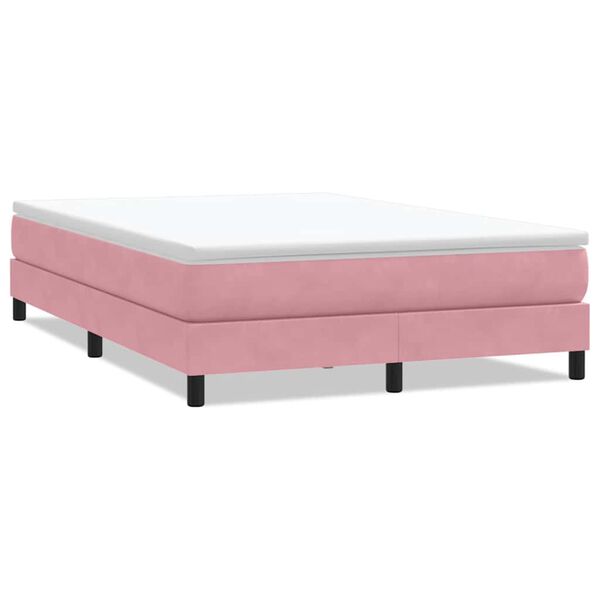 vidaXL Boxspring zonder matras fluweel roze 160x210 cm