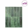 vidaXL Rechthoekige Tegel 10 pcs Donkergroen 29 x 23 x 0,08 cm
