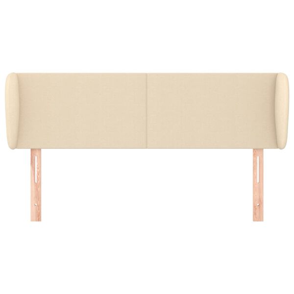 vidaXL Hoofdbord met randen 147x23x78/88 cm stof cr&egrave;mekleurig