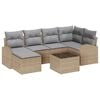 vidaXL Bankstel 7 st Beige en lichtgrijs poly rattan
