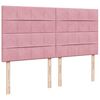 vidaXL Boxspring met matras fluweel roze 200x200 cm