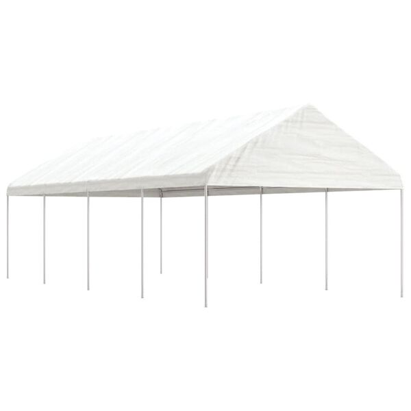 vidaXL Prieel met dak 8,92x4,08x3,22 m polyetheen wit