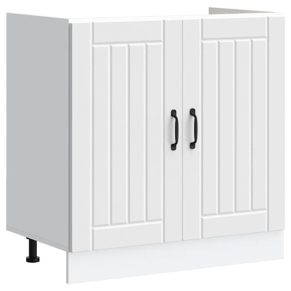 vidaXL Spoelbakonderkast Lucca bewerkt hout wit