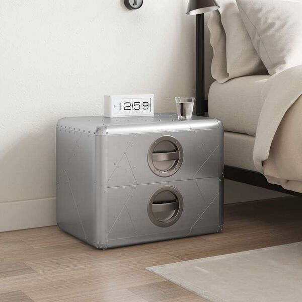 vidaXL Bijzettafel met 2 lades in vintage luchtvaartstijl