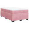 vidaXL Boxspring met matras fluweel roze 120x190 cm