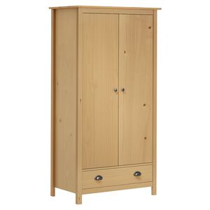 vidaXL Kledingkast Hill 2 deuren 89x50x170 cm massief grenenhout