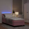 vidaXL LED Box Spring Bed met matras met LED Roze 80 x 200 cm Fluweel