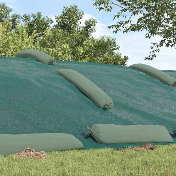 vidaXL Siloafdekking Groen 12 x 5 m HDPE