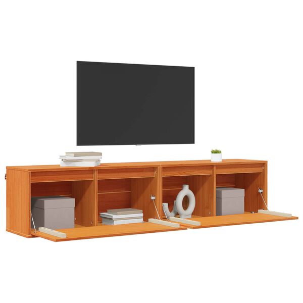 vidaXL Wandkast 2 pcs Wasbruin 80 x 30 x 35 cm Massief grenenhout