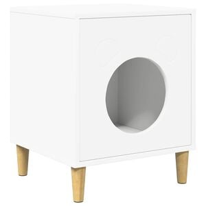vidaXL Kattenhuis Wit 42,5 x 40 x 53 cm Bewerkt hout