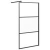 vidaXL Inloopdouchewand 100x195 cm halfmat ESG-glas zwart