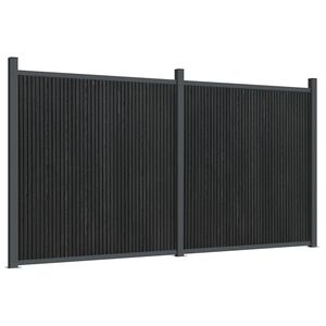 vidaXL Schuttingpaneel 353x186 cm HKC grijs