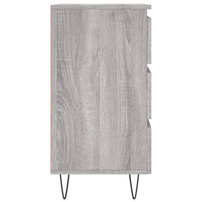 vidaXL Nachtkastjes 2 st 40x35x69 cm bewerkt hout grijs sonoma eiken