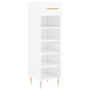 vidaXL Schoenenkast 30x35x105 cm bewerkt hout hoogglans wit
