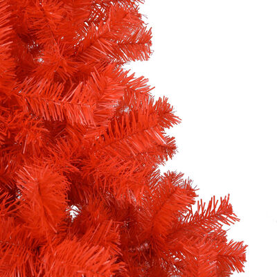 vidaXL Kunstkerstboom met verlichting en kerstballen 150 cm PVC rood