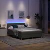 vidaXL LED Box Spring Bed met matras Donkergrijs 140 x 200 cm Stof
