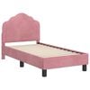 vidaXL Peuterbedframe met hoofdbord Roze 70 x 140 cm Fluweel