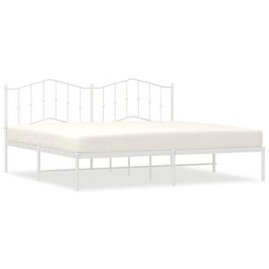 vidaXL Bedframe met hoofdbord metaal wit 193x203 cm