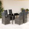 vidaXL 7-delige Bistroset met kussens poly rattan grijs
